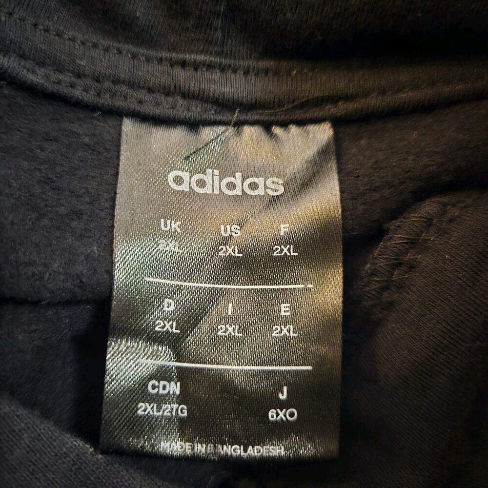 Adidas Fleece Essentials Hoodie & Sweatpants Mens Sz XXL 2 Piece Black - Picture 4 of 10